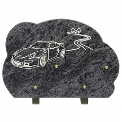 Plaque granit voiture porche